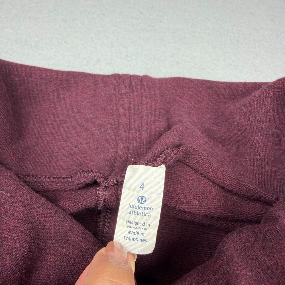 Lululemon Sweatshirt Womens 4 Red Cowl Neck Pullover Zip Pocket Logo Yoga Top - Picture 6 of 16